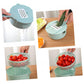 Manual vegetable slicer with interchangeable blades for julienne and slices