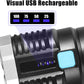 The portable 800 lumens flashlight demonstrating its COB sidelight function for area illumination.