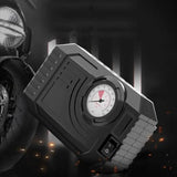 RaceVault Portable Tire Inflator with gauge and nozzle on a white background.