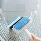 Ergonomic 2-in-1 Glass Wiper with brush for cleaning windows and mirrors.