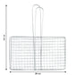Secure food holding stainless steel grill basket for safe cooking