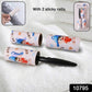 Close-up of sticky lint roller with ergonomic handle for fabric cleaning