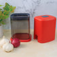 Compact vegetable chopper with built-in storage container