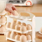 Close-up view of the individual egg compartments in the 24-grid plastic tray.