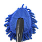 Microfiber car wash brush being used to clean a car's windshield, ensuring clear visibility.