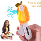 Mini hand pressure fan for kids showing safe spinning soft blades