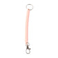 Metal key ring and clip securely attached to elastic spiral coil keychain bracelet
