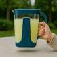 Unbreakable plastic jug with ergonomic handle and tight lid