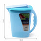 Easy pour water jug with lid and handle for spill-free serving of beverages