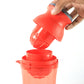 Side view of manual juicer handheld for portable use