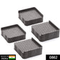 Four-piece refrigerator base stand set for washing machines and appliances.