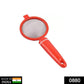 Hand holding a durable plastic tea strainer sieve for everyday kitchen use.