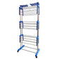 360-degree rotatable wheels of stainless steel drying rack for smooth mobility