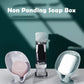 Elegant leaf-shaped plastic soap holder in white, designed for optimal drainage.