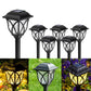 Waterproof FitFuzion solar lights demonstrating easy stake installation into soft garden soil.