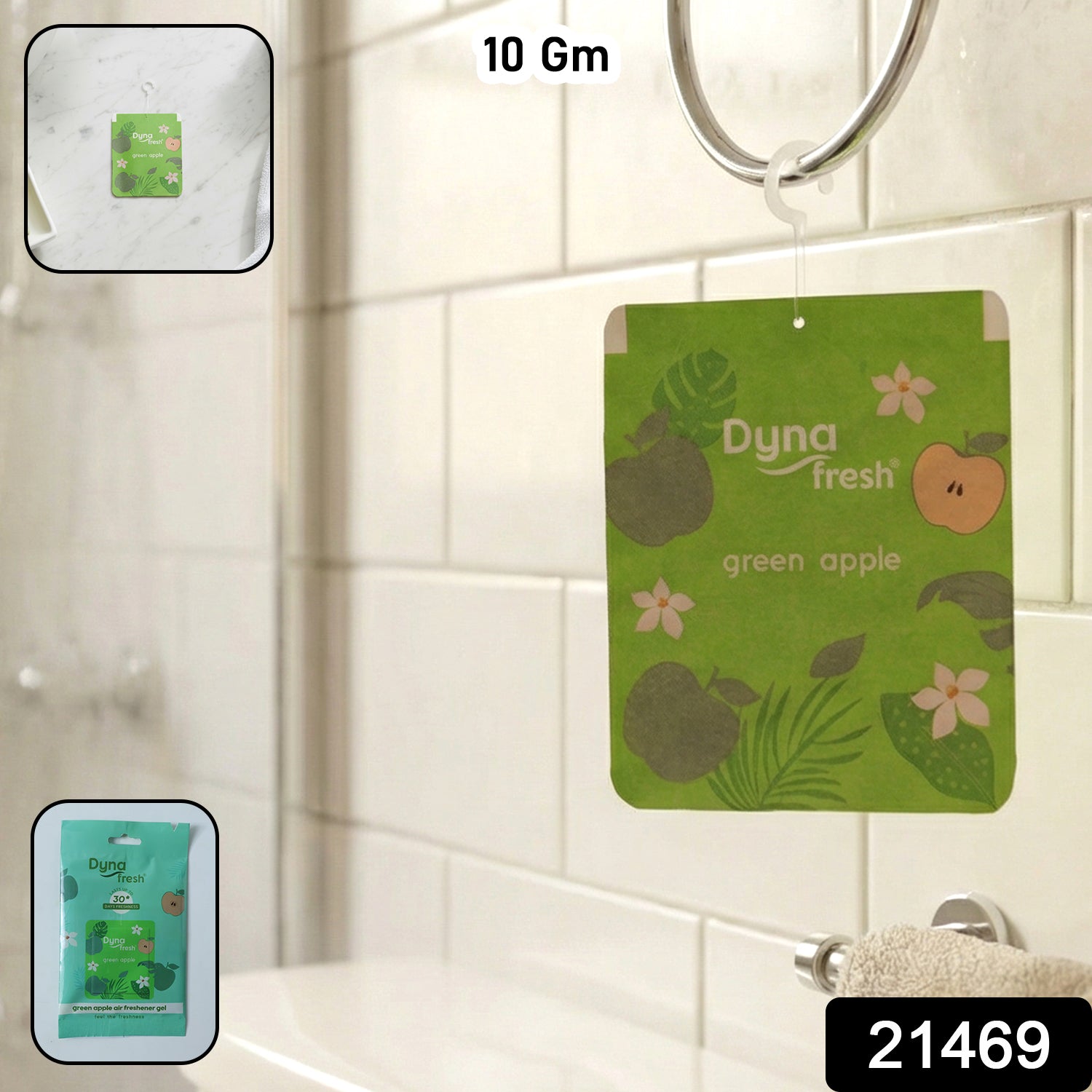 Fresh green apple fragrance gel deodorizer for small spaces