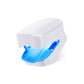 A person using the AuriGlam rechargeable device for nail fungus treatment on their finger.