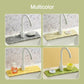 Kitchen sink area with the Silicone Faucet Splash Guard in use, protecting from drips.