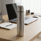 Stainless steel thermos with carry bag, ideal for outdoor trips
