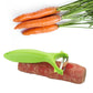 Versatile kitchen peeler efficiently peeling a cucumber, demonstrating its ease of use.