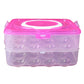 Multiple stackable egg storage boxes demonstrating efficient kitchen organization.
