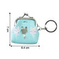 Compact coin purse keychain with playful cartoon cat design
