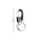 Close-up of locking clip mechanism on stainless steel keychain