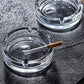 Decorative crystal glass ashtray enhancing the aesthetic of any room.