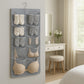 Empty hanging under garment organizer showing multiple pocket layout