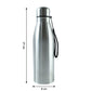 Portable stainless steel water bottle with convenient carry strap