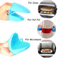 Flexible silicone heat resistant potholder with a strong, textured surface.