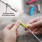 Spring-like spiral cable protectors securing smartphone charger connections.