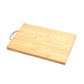 Bamboo chopping board displayed in a modern kitchen setting.