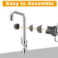 Tidy kitchen sink with soap and sponge stored in stainless steel holder