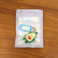 Cute and practical avocado keychain with metal key ring and name tag holder