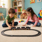 Battery operated electric train track play set with lights and sounds for children