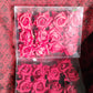 Packaging of the 12-piece velvet rose hair clip set, ensuring safe delivery.