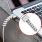 Set of four durable spiral cable protectors for charger and data cables.