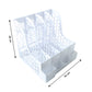 Top view of multipurpose desk organizer showing slots and open-grid design.