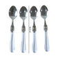 Food-grade stainless steel dessert spoons with stylish transparent handles