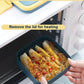 Profile view of the double-layer bento box, emphasizing its ease of carrying.