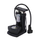 Angled view of the Safora mini bike pump, highlighting its robust construction.