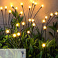 Flexible wired solar garden ball lights arranged for decoration