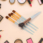 Ergonomic design makeup brushes in 5-piece kit for easy hold and application