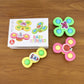Colourful baby spinner toys in set for sensory play