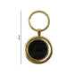 Decorative gold plated keychain with black pendant, stylish and functional.