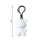 Bear keychain accessory clipped onto school bag handle