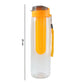 Close-up of large capacity water bottle with infuser and leakproof lid