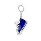 Stylish blue slip-on sneaker keychain, perfect for bags.