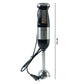 Portable hand blender with stainless steel body and 300W motor on table
